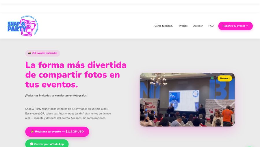 Sitio de Snap & Party